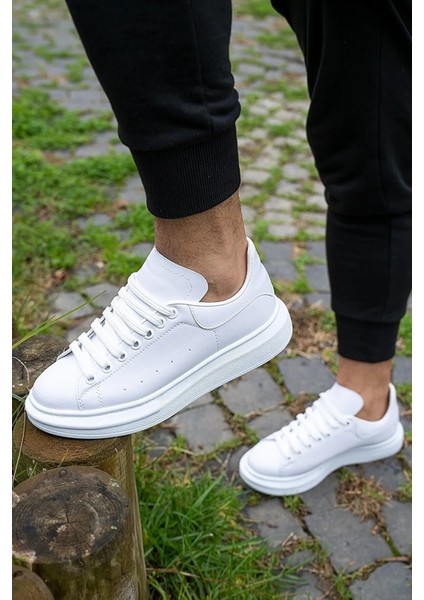 Unisex Beyaz Sneaker Günlük Kalın Taban Spor Yürüyüş Ayakkabı modelleri