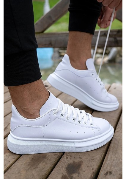 Unisex Beyaz Sneaker Günlük Kalın Taban Spor Yürüyüş Ayakkabı fırsatları