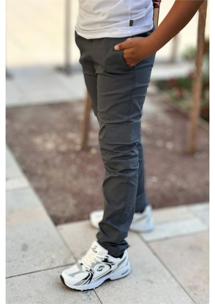 Çocuk 5 Cepli Beli Lastikli Esnek Rahat Okul Pantolonu