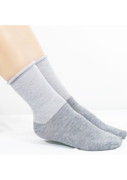 KRAL SOCKS Coton Dikişsiz Lastiksiz Roll-top Yazlık Sıkmayan 3 'lü Paket Uzun Kadın Çorap Seti