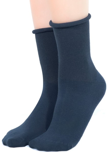 KRAL SOCKS Coton Dikişsiz Lastiksiz Roll-top Yazlık Sıkmayan 3 'lü Paket Uzun Kadın Çorap Seti