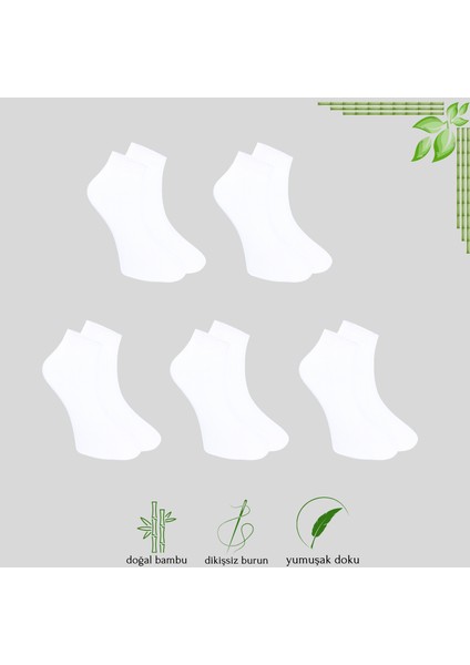 Kral Socks Erkek Patik Düz Desen (5 Çift) Bambu Dikişsiz Hassas Dokuma Parfümlü Kısa Çorap