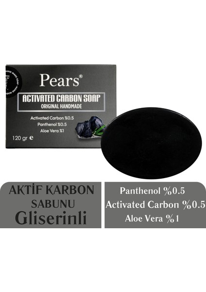 Gliserinli Aktif Karbon Sabunu Beyazlatıcı 120 gr - Activated Carbon Soap With Glycerine 120GR