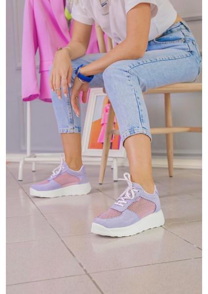 Alanla Model 4 cm Tabanlı File Detaylı Snekars Spor Ayakkabı Lıla