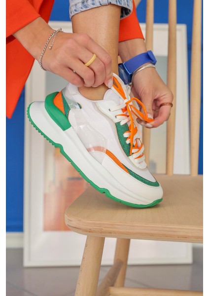 Hector Model 5 cm Tabanlı Yeni Sezon Snekars Spor Ayakkabı Bey.yesıl fiyatları