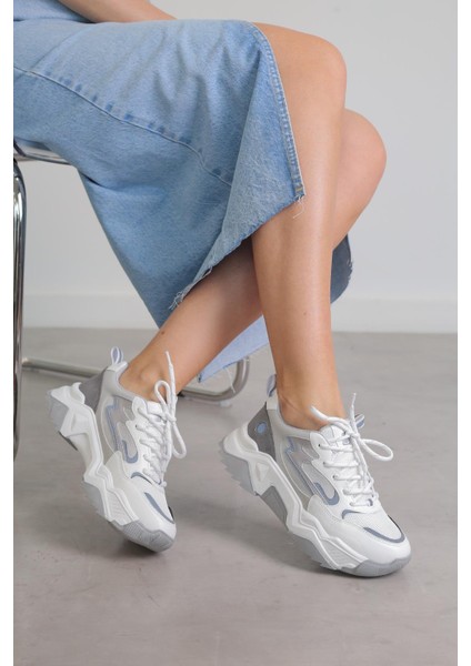 Largo Model 5 cm Tabanlı Yeni Sezon Sneakars Spor Ayakkabı Bey.grı