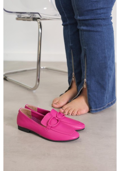 Pillow Model Gerçek Orjinal Deri Babet Loafer Fusya fiyatları