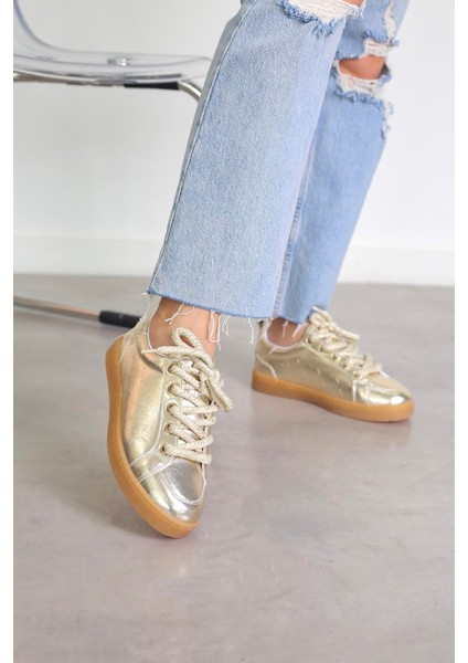 RS2452 Model 3 cm Tabanlı Spor Ayakkabı Altın fiyatları