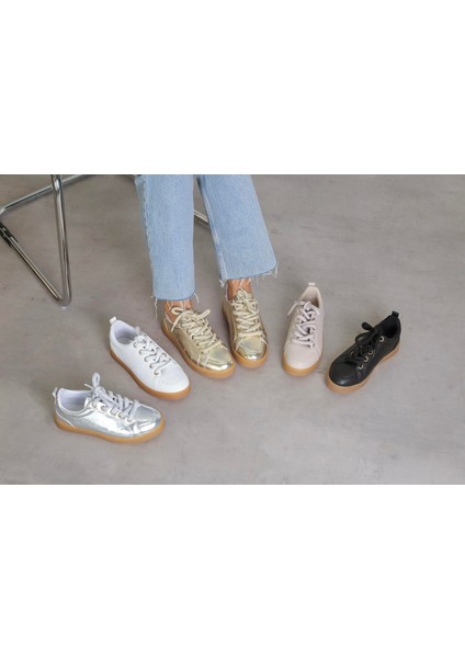 RS2452 Model 3 cm Tabanlı Spor Ayakkabı Altın modelleri
