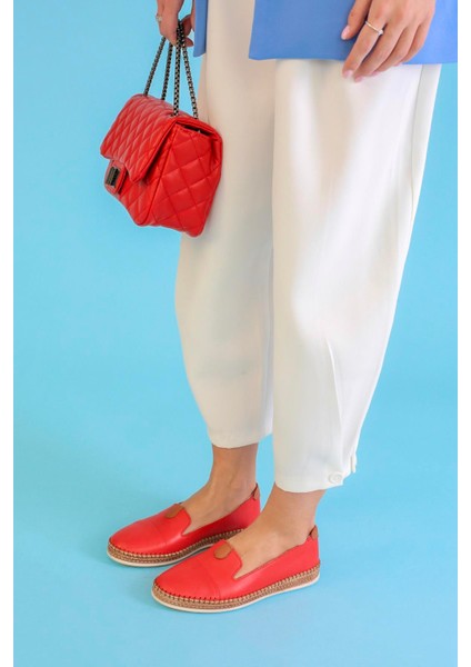 Elba Model Ortopedik Taban Orjinal Deri Babet Kirmizi