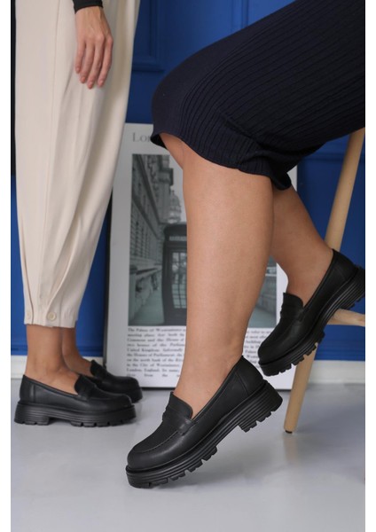FN65 Model 3 cm Tabanlı Loafer Babet Sıyah