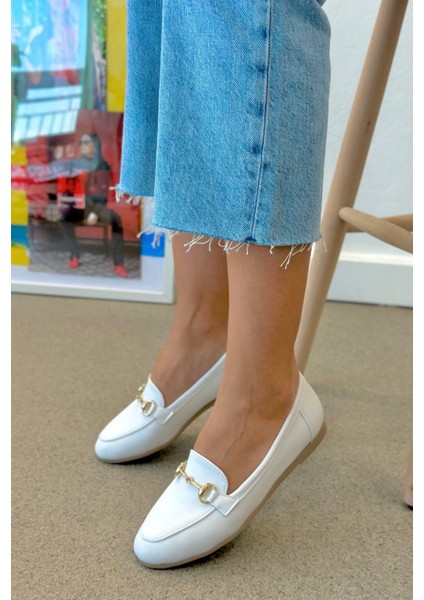 Nell Model Toka Detayli Loafer Babet Beyaz fiyatları