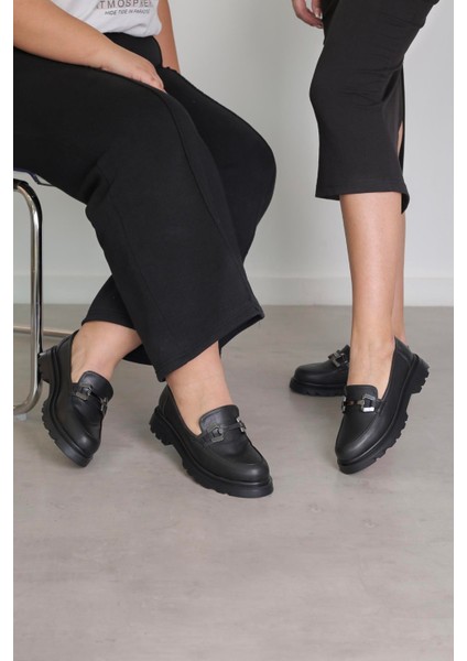 FN53 MODEL 3 CM TABANLI BABET LOAFER SIYAH