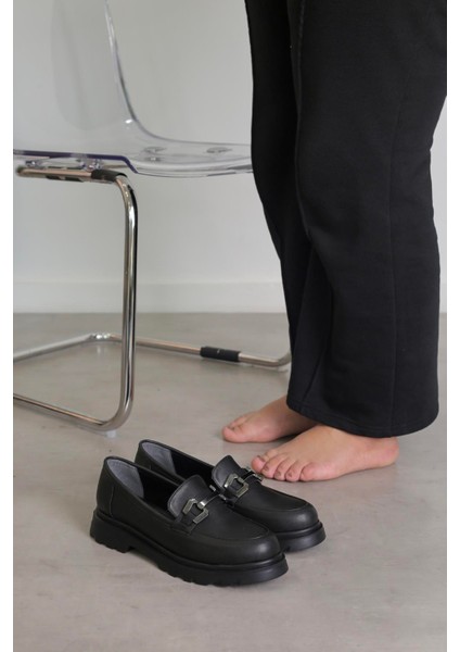 FN53 MODEL 3 CM TABANLI BABET LOAFER SIYAH