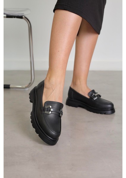 FN53 MODEL 3 CM TABANLI BABET LOAFER SIYAH