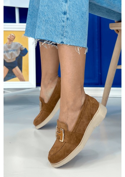 Zody Model 3 cm Tabanlı Tokalı Yeni Sezon Loafer Babet Taba.suet fırsatları