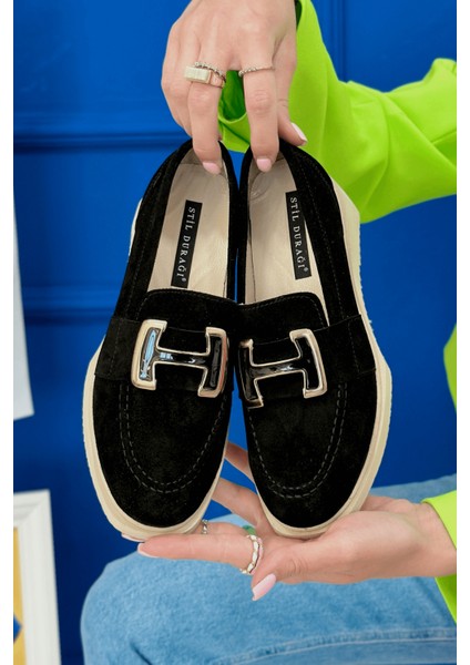 Zody Model 3 cm Tabanlı Tokalı Yeni Sezon Loafer Babet Sıy.suet