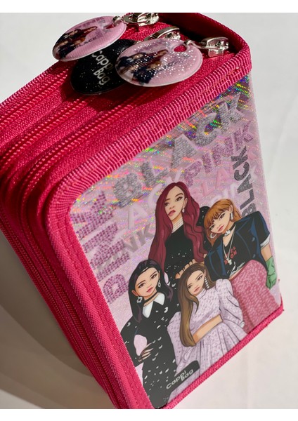 Cappi Bag Black Pink Girl Pembe 3 Fermuarlı Bölmeli Çocuk Okul Kalem Kutusu 19X11X6CM modelleri