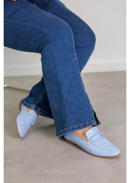 Pillow Model Gerçek Orjinal Deri Babet Loafer Bebe.mavı fırsatları