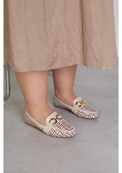 MR2071 MODEL 2 CM TOPUKLU AKSESUAR DETAYLI BABET LOAFER TEN fırsatları