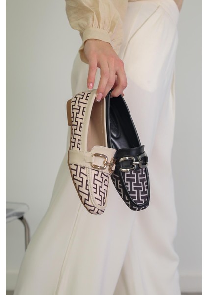 MR2071 MODEL 2 CM TOPUKLU AKSESUAR DETAYLI BABET LOAFER TEN indirimleri