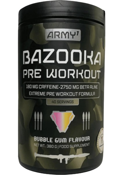 Army1 Bazooka Ripped Fat Burner Pump Preworkout - 40 Servis Made In Germany
