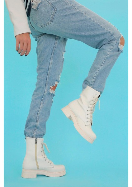 Ginny Model 3 cm Tabanlı Yeni Sezon Postal Bot Krem fiyatları