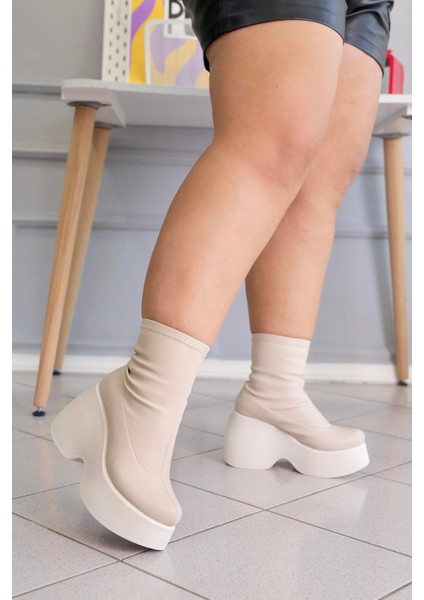 Edwin Model 8 cm Dolgu Topuk Sitreç Çizme Bot Ten fiyatları