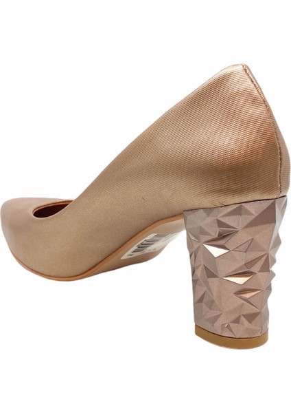 7 cm Kristal Topuk Ayakkabi Stiletto Altin