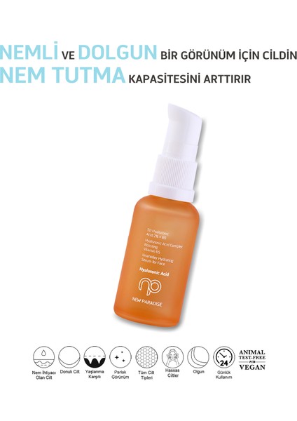 Yoğun Nemlendiren Ve Dolgunlaştıran Yoğun Işıltılı Hyaluronic Acid Serum 30 ml