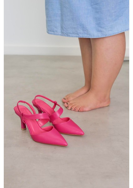 Strap Model 8 cm Topuklu Ayakakbı Fusya