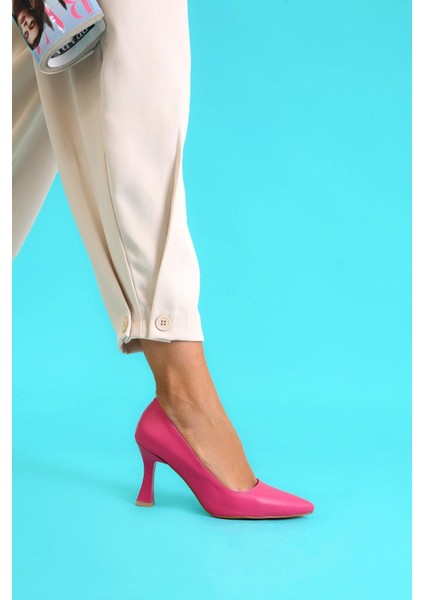 Elon Model 8 cm Topuklu Yeni Sezon Topuklu Aykakabı Stiletto Fusya