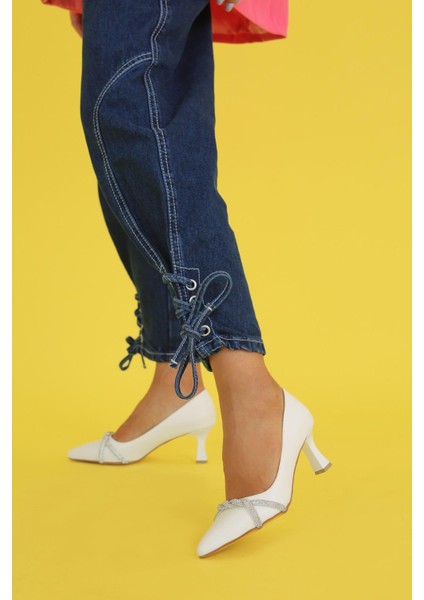 Damion Model 5 cm Topuklu Taş Detaylı Topuklu Ayakakbı Bey.tas indirimleri