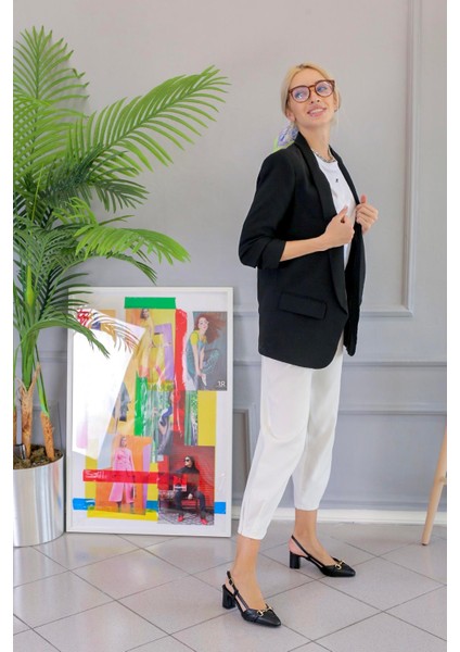 Paint Model 5 cm Topuklu Toka Detaylı Topuklu Ayakakbı Sıyah modelleri