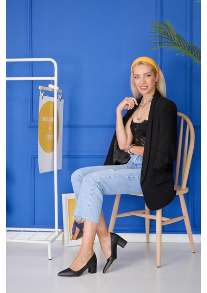 S4013 Model 5 cm Topuklu Stiletto Sıyah