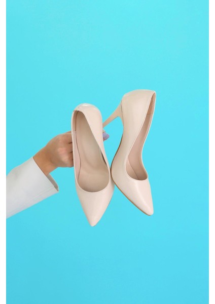Gina Model 10 cm Topuklu Stiletto Topuklu Ayakakbı Ten