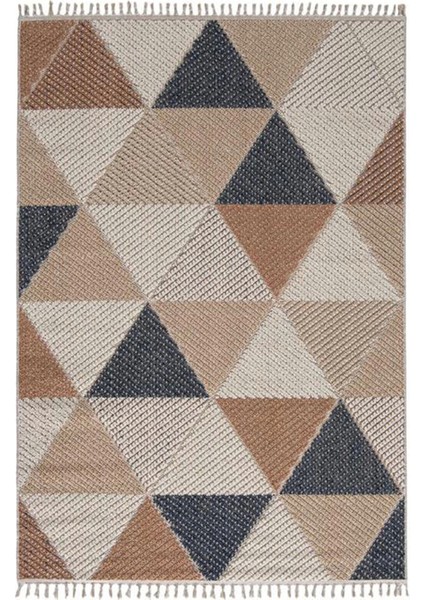 Çok Renkli Bukle Iskandinav Halı - Geometrik Desenli Dekoratif Salon Halısı - Hoom Rugs Bukle 1405