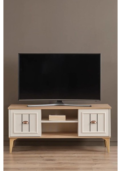 132 Tv Sehpası Küçük Tv Ünitesi Televizyon Sehpası Kırık Beyaz Tv Ünite