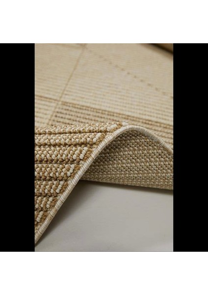 Bej Geometrik Desenli Bukle Halı - Yumuşak Iskandinav Halı Modelleri - Hoom Rugs Bukle 1413