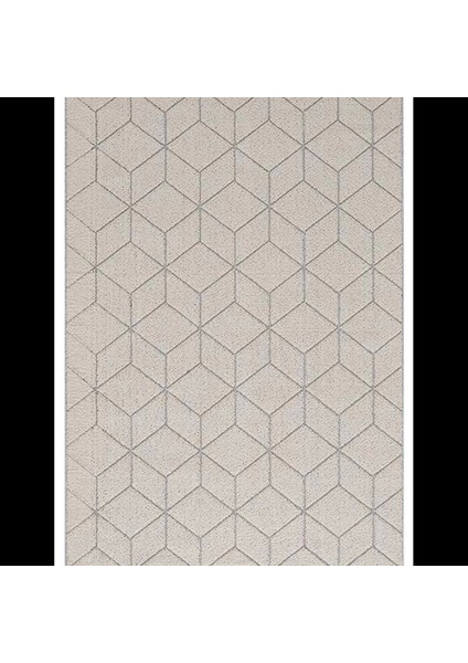 Beyaz Küp Desenli Bukle Iskandinav Halı - Spor & Modern Salon Halısı - Hoom Rugs Bukle 1407