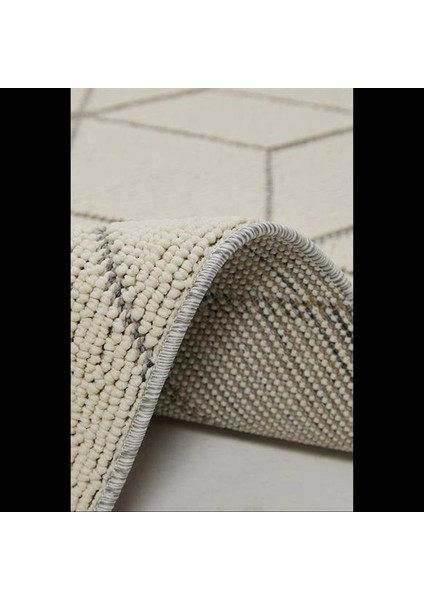 Beyaz Küp Desenli Bukle Iskandinav Halı - Spor & Modern Salon Halısı - Hoom Rugs Bukle 1407