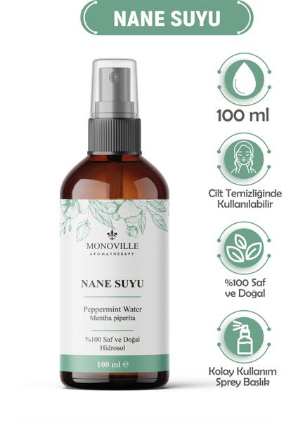 Nane suyu Yastık Spreyi 100 ml (Peppermint Water)