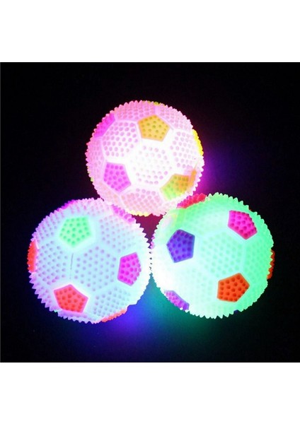 3 Pcs Flashıng Light Up Ball 3 Adet Sesli LED Işıklı Mini Futbol Topu Yoyo Işıklı Stres Oyuncağı