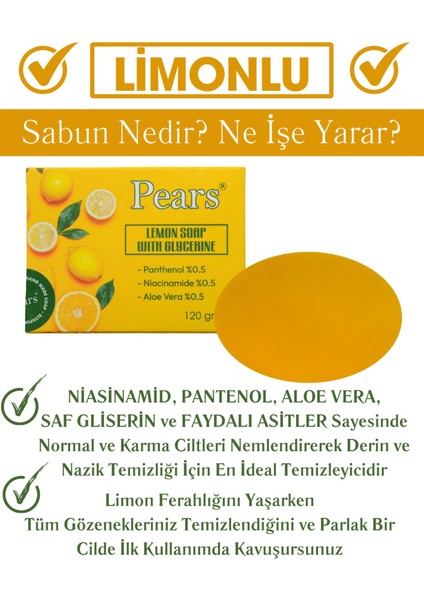 Orıgınal Hand Made Lemon Soap Wıth Glycerıne - Gliserinli Limonlu Sabun 120 gr