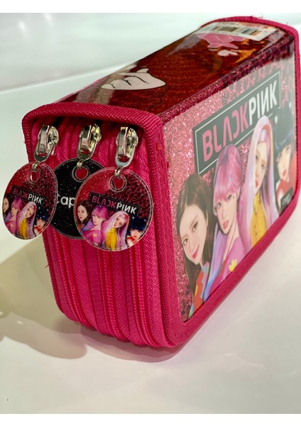 Cappi Bag Black Pink Pembe Renkli 3 Fermuarlı Bölmeli Çocuk Okul Kalem Kutusu 19X11X6CM fırsatları