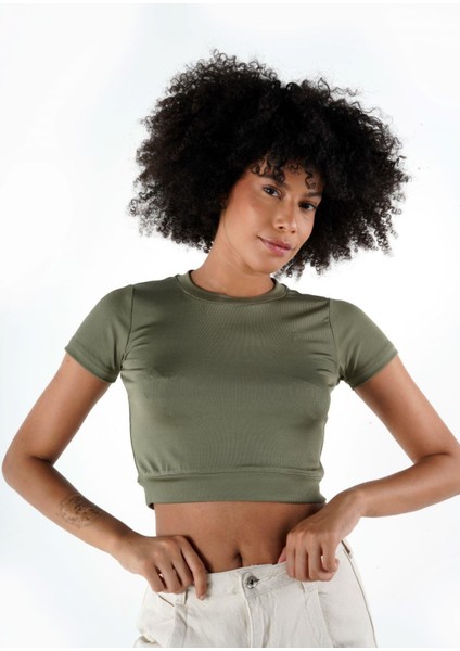 Bisiklet Yaka Crop T-Shirt (B24-326A) fiyatları