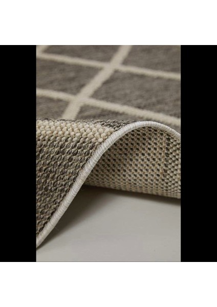 Gri Baklava Desenli Bukle Halı - Iskandinav Tasarım Salon Halısı - Hoom Rugs Bukle 1409