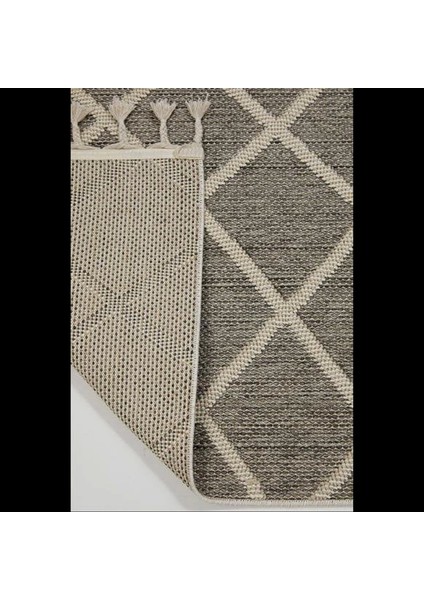 Gri Baklava Desenli Bukle Halı - Iskandinav Tasarım Salon Halısı - Hoom Rugs Bukle 1409