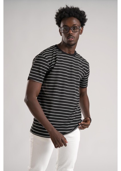 Fbı Regular Fit Çizgili Likralı Bisiklet Yaka T-Shirt modelleri