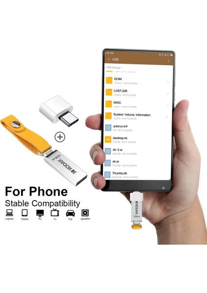 128Gb. K122 Usb Flash Bellek Dönüştürücü Hediye 128GB Orjinal Sağlam Metal